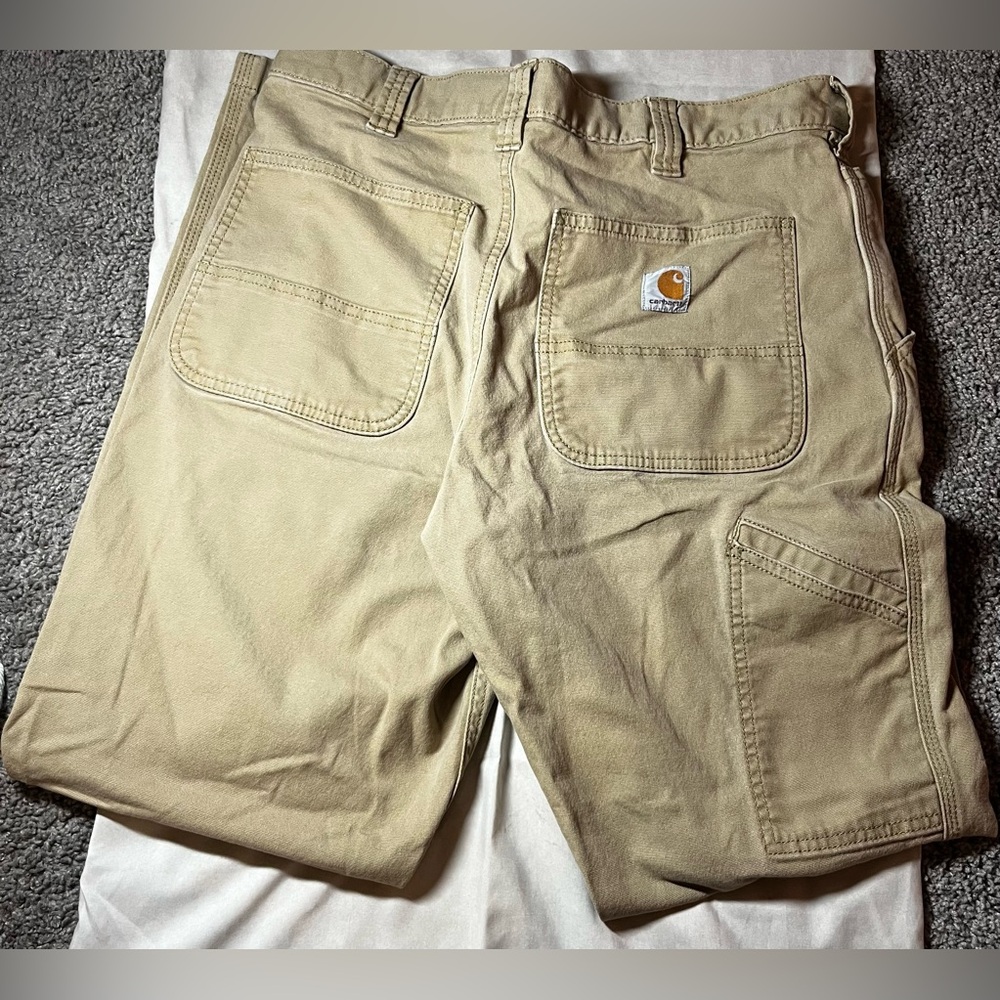 Carhartt Mens Khaki Work Pants Size 33x32